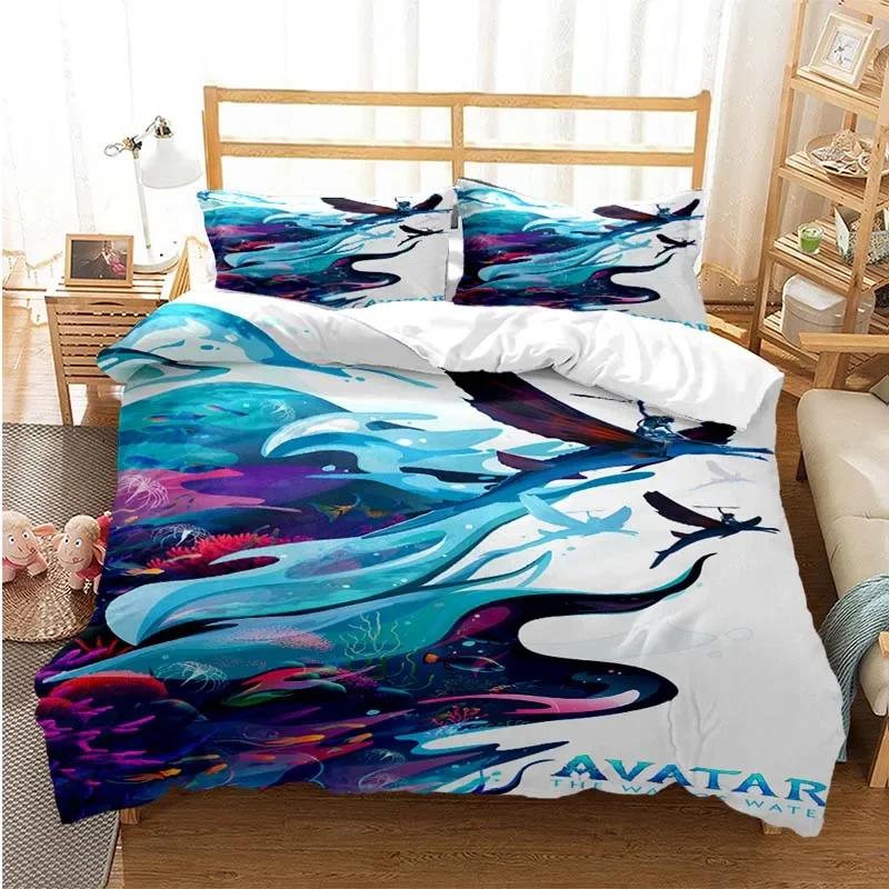 Avatar Filmový Potisk Třídílná Ložní Souprava Módní Článek Pro Děti Nebo Dospělé Na Postele Povlaky Na Přikrývky Povlaky Na Polštáře Ložní Souprava Dárek