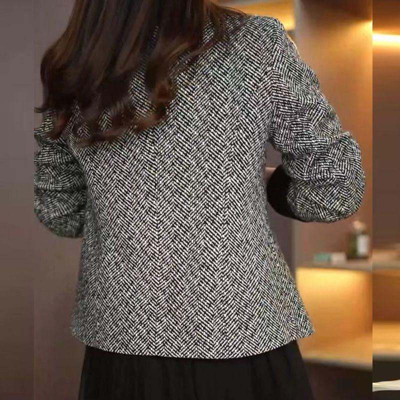 Jugendlicher Frühling Herbst Damen Blazer Modische Schlankmachende Bürojacke Eleganter Kleiner Mantel