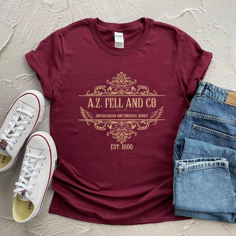 Good OUnisexs Tshirts Women AZ Fell and Co Antiquarian and Unusual Books T Shirt Retro Womens Clothing Unisex Casual Tops