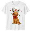 Christmas Dog Reindeer Antlers Holidays Unisexs Unisexs Graphic Tee Shirt