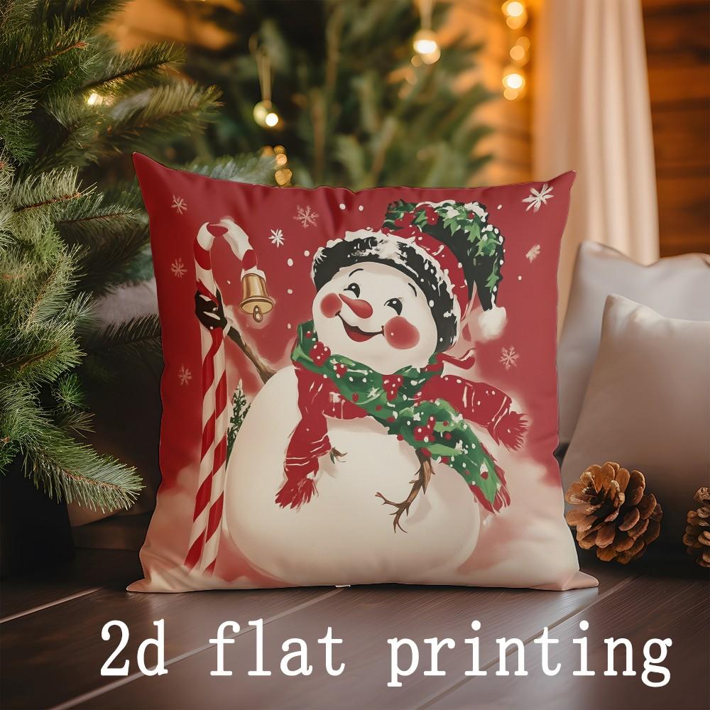 

Home Decor Christmas-themed Decorative Pillow Covers with Joy Pattern Cushion Cover Suitable for Sofa Bedroom Car Pillow Cover 16x16Inch