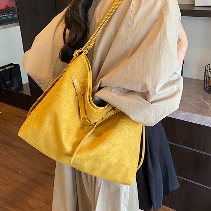 Yogodlns Lazy Style Retro Single Shoulder Underarm Bag Minimalist Tote Bag Large Capacity Commuting Bag Crossbody Bags
