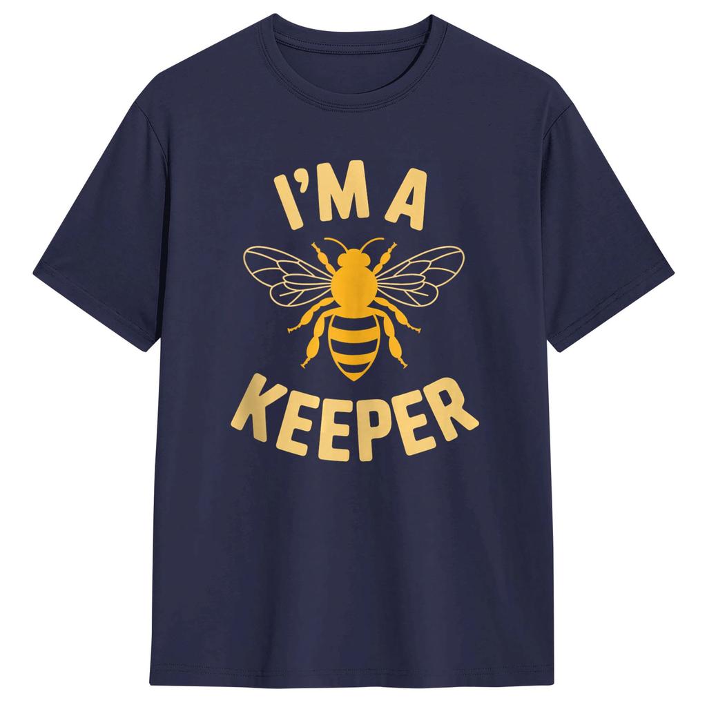 IM A Keeper Bee Beekeeper Pun Honey Lover Mens T Shirts Cool Tee Shirt Short Sleeve Round Collar TShirt Cotton Classic Clothes