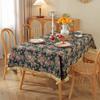 Polyester Cotton Color Woven Jacquard Flower Geometric Gold Fringed Tablecloth Rectangular Coffee Table Tablecloth Dining Table Cloth