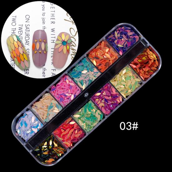 Multicolor Rhinestone Faux Pearl Glitter Nail Art Sequins Flake Manicure Decor