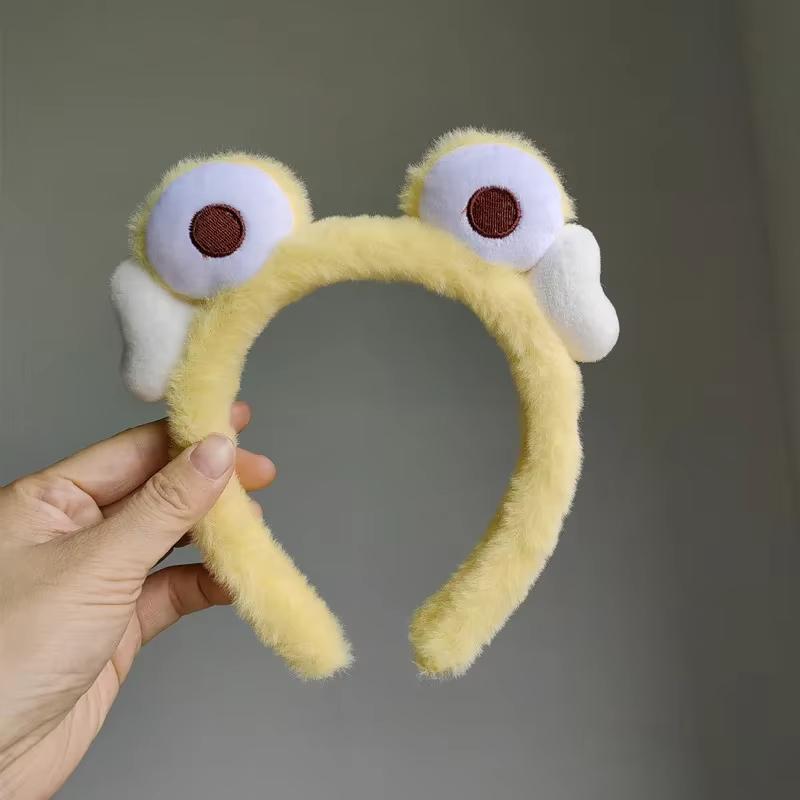 Lady Frisch und Niedlich Gesicht Haarband Netzrot Cartoon Lustig Plüsch Stirnband Kleiner Frosch Haarschmuck