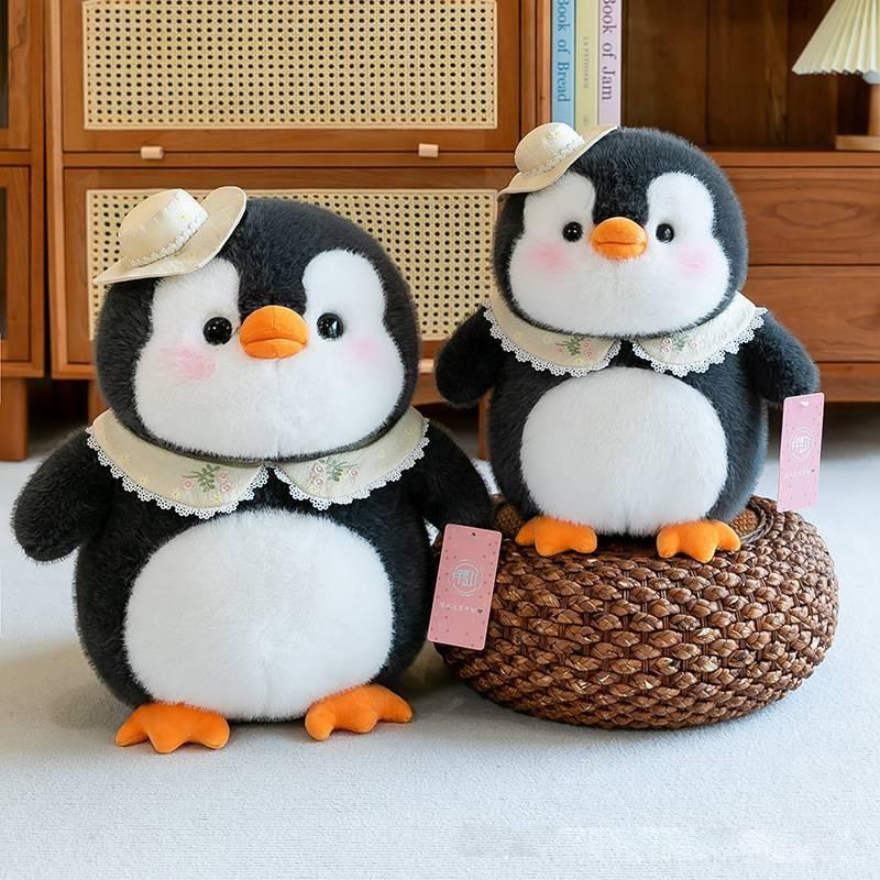 Adorable Gray Plush Penguin Doll Soft Toy Ideal For Kids Sleep And Comforting Gift
