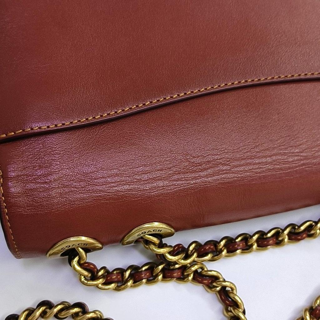 [Pre-Owned] Madison 23 Camellia Metal Buckle Snake Print Detail Glossy Flap Coated Canvas Chain Small Square Crossbody Shoulder Ba - Very Good #ZTWXGE