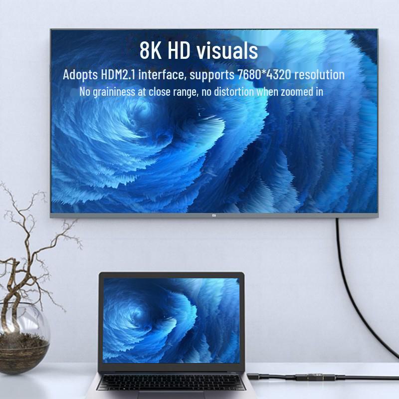 Biaz 8K HDMI Extender Adapter, Buchse-zu-Buchse, Version 2.1, 60Hz, Schwarz