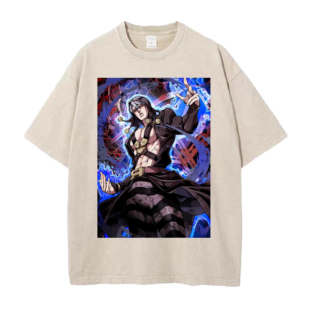 

Hot Anime JoJos Bizarre Adventure Abbacchio Leone Clothing Men Women Tshirts Washed Cotton Tee Retro Tshirt Harajuku T Shirt S