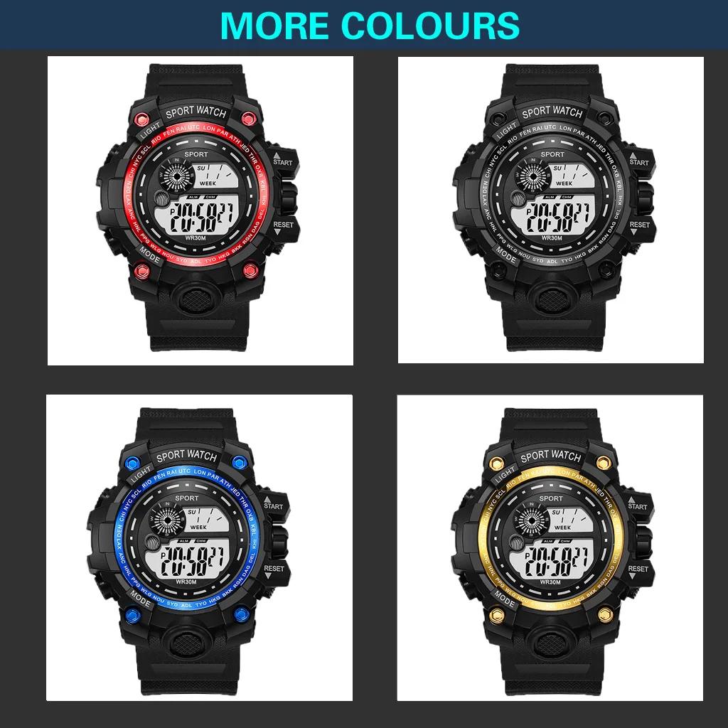 Men Sports Watch Outdoor Multifunction Life Waterproof Electronic Watch Stopwatch LED Digital Wristwatches Sport Clock for Kids