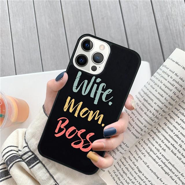Wife Mom Boss Quotes Coque Shell For iPhone 17 Air 15 16 14 13 12 Pro Max 11 Pro Max Plus Phone Case Cover
