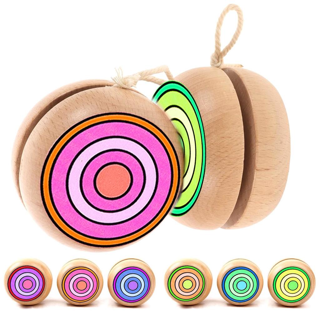 1PC Handcrafted Wooden Yoyo - Circular Exercise Toy with DIY Paintable Design, Perfect for Party Games, Adult ZSY