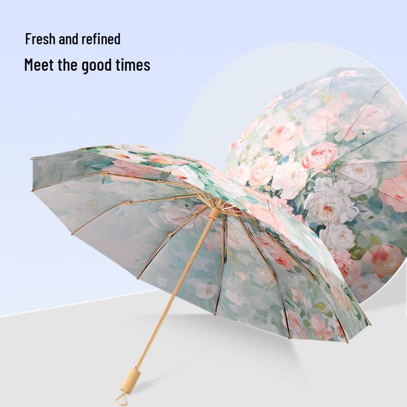 

XuQing Tri-Fold UV Protection Sun & Rain Umbrella (2-Pack)