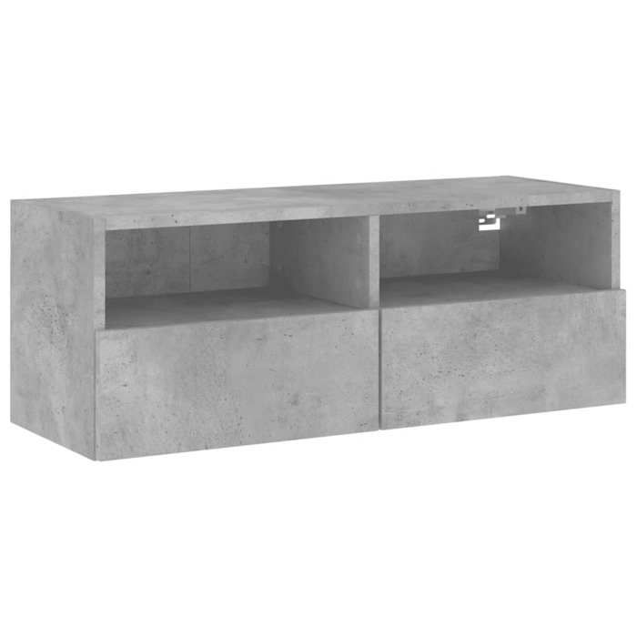 VidaXL Meuble TV mural gris béton 80x30x30 cm bois d'ingénierie 836874