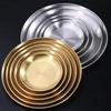 Kitchen Stainless Steel Round Food Tray Korean Style Steak BBQ Buffet Plates Shallow Thicken Durable Dishes Storage Containers