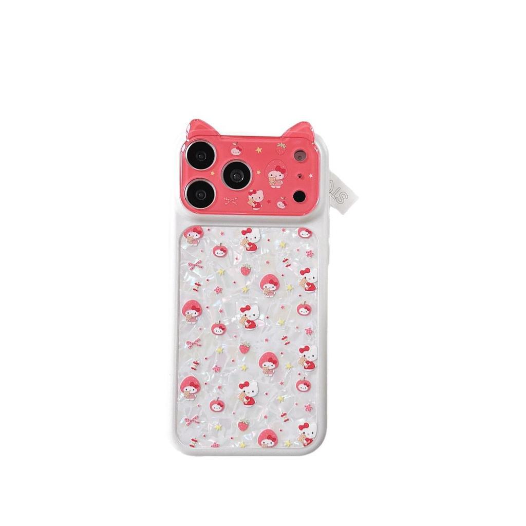 Cute Cartoon KT Cat Anti-Fall Phone Case for iPhone 15, 17/16 Pro Max