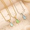 Clear Water Drop Necklace Gold Plated Chain Necklace Droplet Necklace  Collarbone Chain