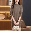 Mid-length Sweater Thick and Loose Pullover for Women In Autumn and Winter Large-sized Half Turtleneck Knitted Dress