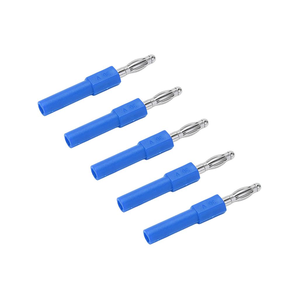 5Pcs 4mm Banana Plug Adapter Strong Connectivity Good Conductivity 4mm To 2mm Conversion Banana PlugBlue