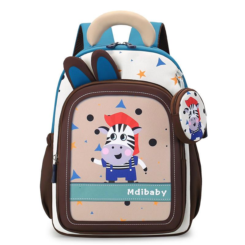 Cartoon Kids Backpack With Nylon Material And Ergonomic Shoulder Straps For School Use