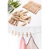 Pack of 20 Natural Bamboos Clothespins Bamboos Clip With Rustproof Spring for Laundry Craft Home Organization