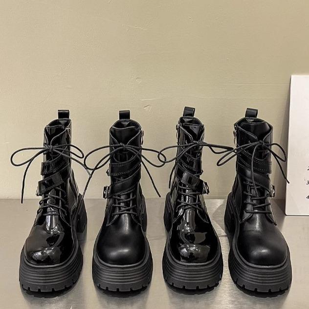 Small super high heel short boots women's autumn 2025 new thick-soled heightening elastic boots Skinny knight boots Martin boots