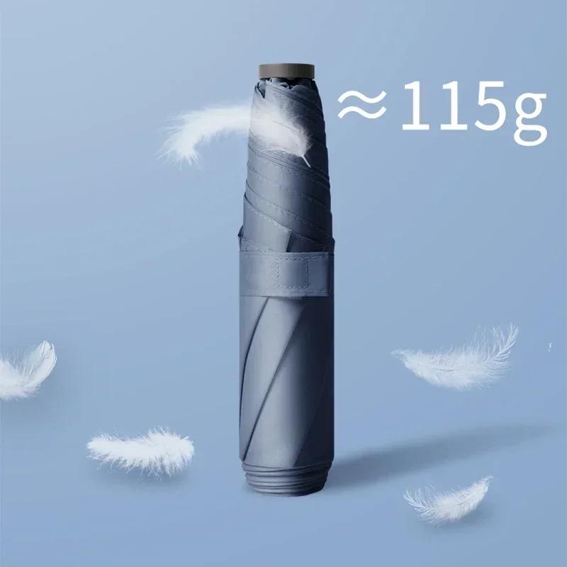 Kleiner Schirm Superleicht Damen Schirme Dreifach faltbar Mini Sonnenschirm Anti UV Sonnenschutz Tragbar für Reisen 110g