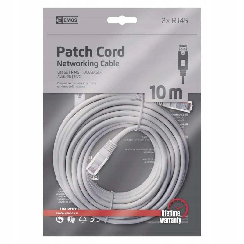 Patchcord Emos U/Utp 5E Rj45 / Rj45 10 Gray 1 Pc