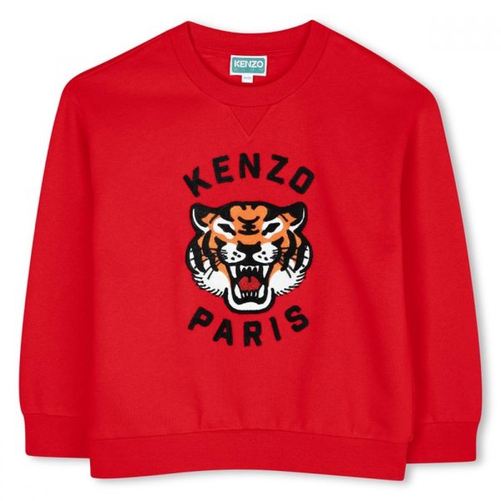 Kenzo Kids Lucky Tiger Sweatshirt  Z256afwt23 Red Red/14Age_162CM
