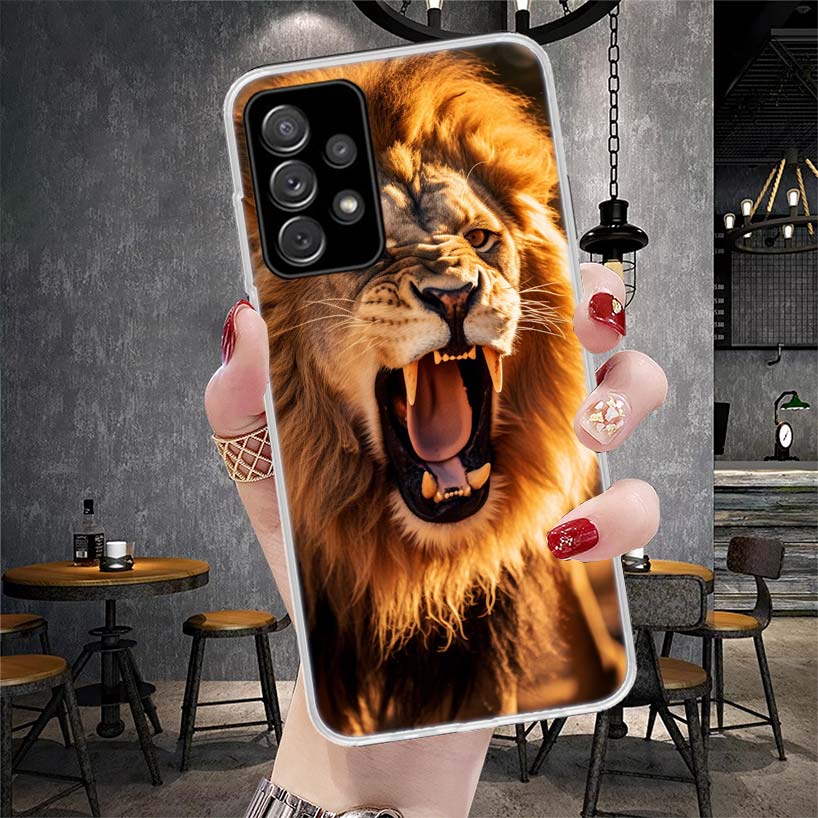Lion Alpha Male Cub King Phone Case For Samsung Galaxy A12 A22 A32 A52 A72 A02S A51 A50S A71 A70 A31 A20S Note 20 Ultra S10 A10S