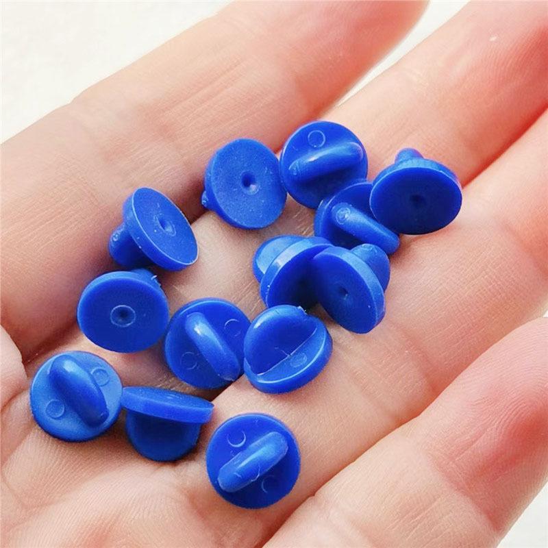 High-Quality Blue Rubber Brooch Clasp Jewelry Accessory for DIY Badges and Hats