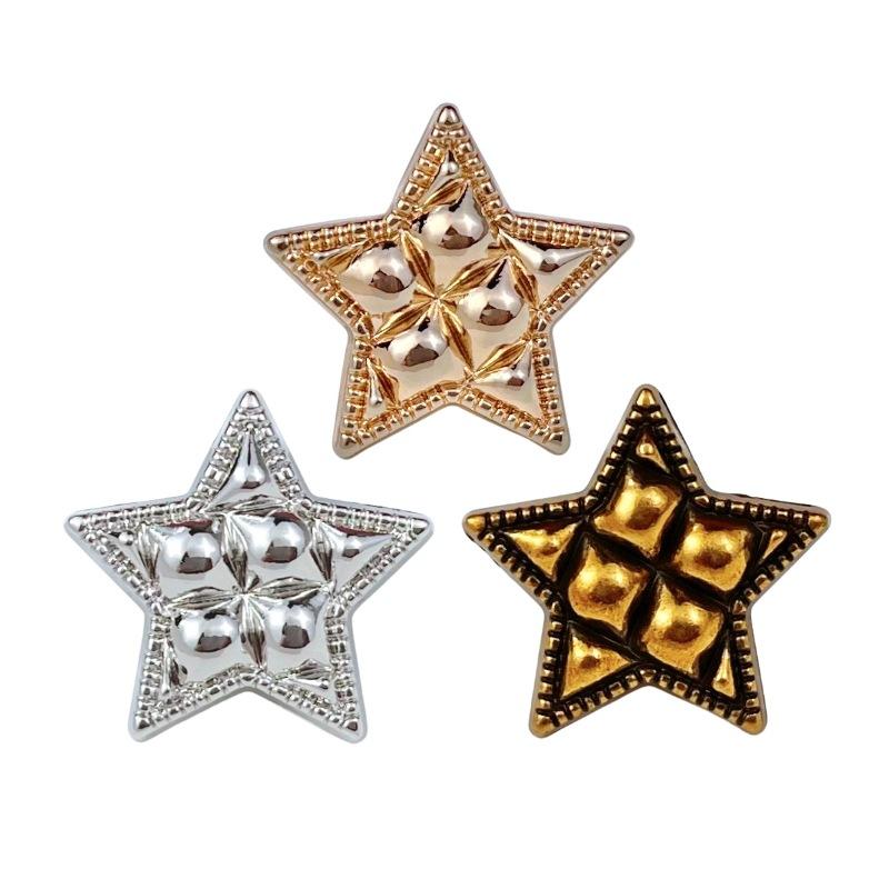 10pcs Metal Button Sewing Clothing DIY Craft Fashion Decorative Star Shaped Sweater Button Clothes Accessories