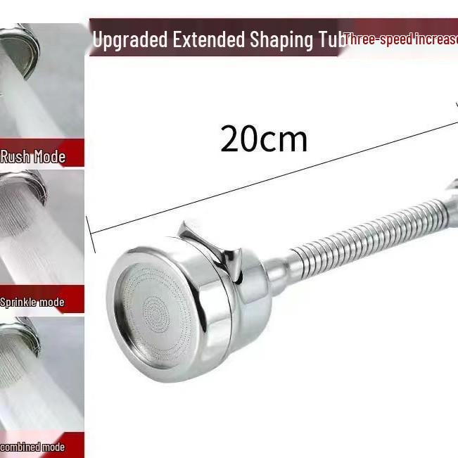 Universal Rotating Kitchen Faucet Extender with Electroplated Booster Filter