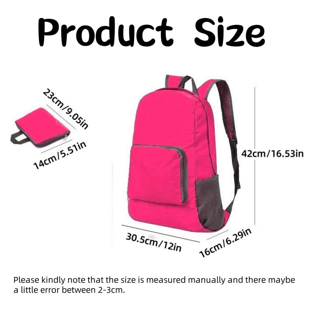 [Getrays] 25L Lightweight Foldable Large Capacity Nylon Trekking Daypack, Water-Resistant Small Travel Bag, Unisex, Suitable for Camping, Hiking,