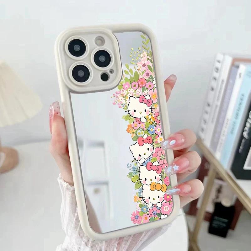 Mirror Makeup Flower Hello Kitty Bracelet Chain Casing For OnePlus 15 13 13T NORD CE 6 5 4 2 3 Lite ACE 3 2 12 11 10R 8T 5G Case