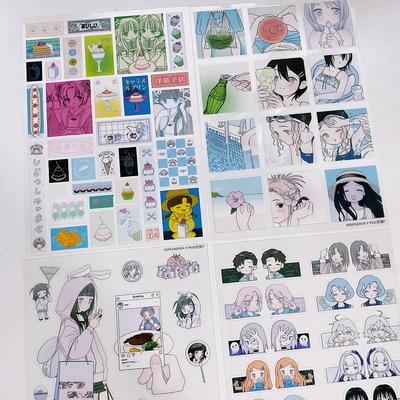 1ks Japonská Showa Retro Styl Anime Girl PET Samolepky Kawaii Scrapbooking Journal DIY dekorace Pouzdro na telefon Dekorace na zavazadla