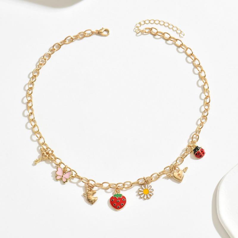 Fashion Versatile Multi Element Alloy Fruit Daisy Necklace For Women