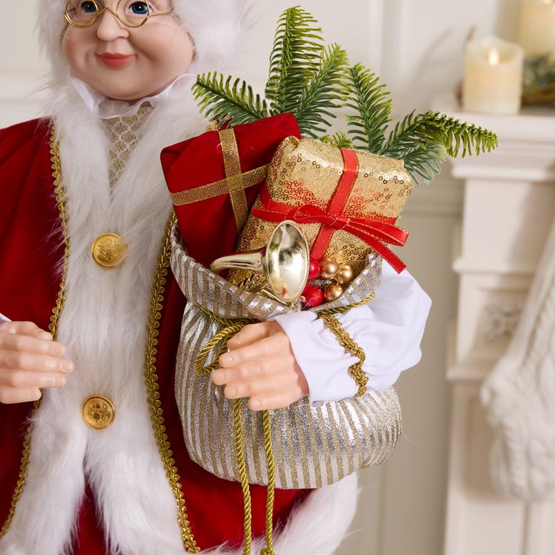 Pflaumenrot Nikolaus Oma Puppe mit Geschenktüte Weihnachtsdekoration