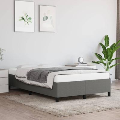 Vidaxl Bed Frame Without Mattress, Dark Grey, 120X200 Cm, Upholstered