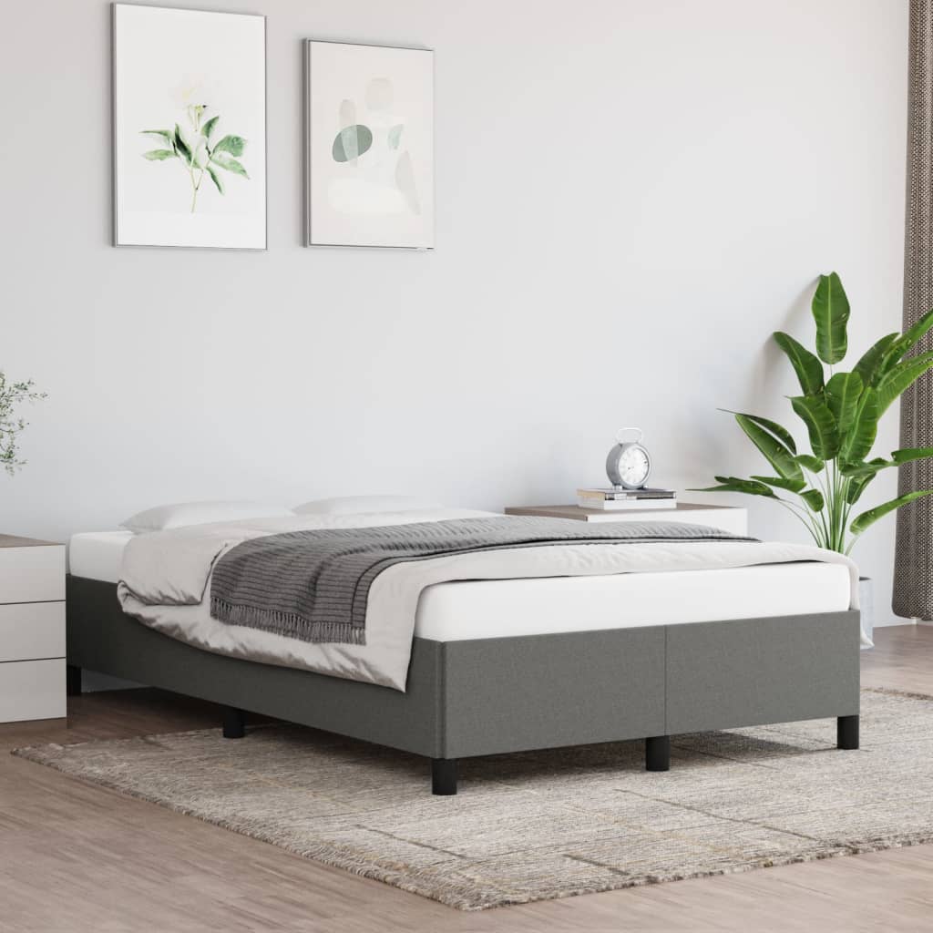 Vidaxl Bed Frame Without Mattress, Dark Grey, 120X200 Cm, Upholstered