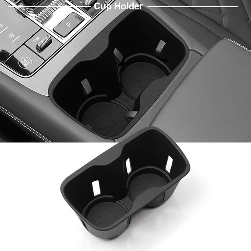 For BYD Sealion 7 2024 2025 Storage Box Car Tray Cup Box Anti-slip Pad Organizers Interior Accessories Tidying Black