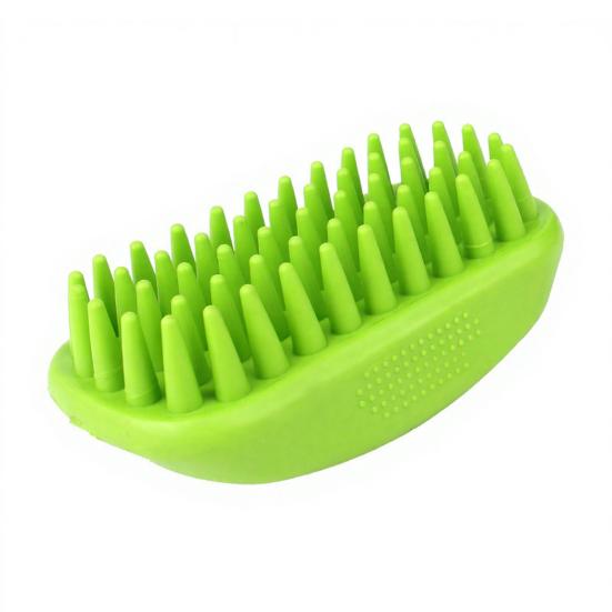 Rubber Pet Grooming Brush, Rounded Soft Bristles, Pet Bath Scrubber Massage Brush, Gentle Shedding Brush for Short Haired Cats Dogs