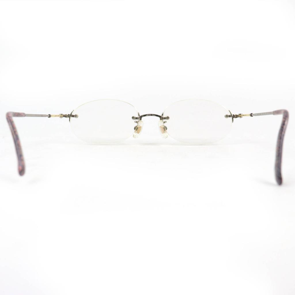 Very Good PARIS MIKI Glasses Titanium, temples partially in K18, rimless AU-132 Used