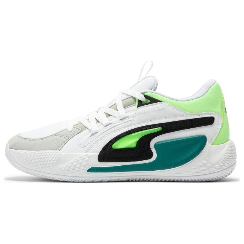 Puma Court Rider Chaos Jewel Mens Low Top Basketball Shoes White Green 378051-01