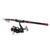 Lure Rod Set Carbon Telescopic Light Weight Sturdy Portable Fishing Pole Kit with Fishing Reels Fish Bait