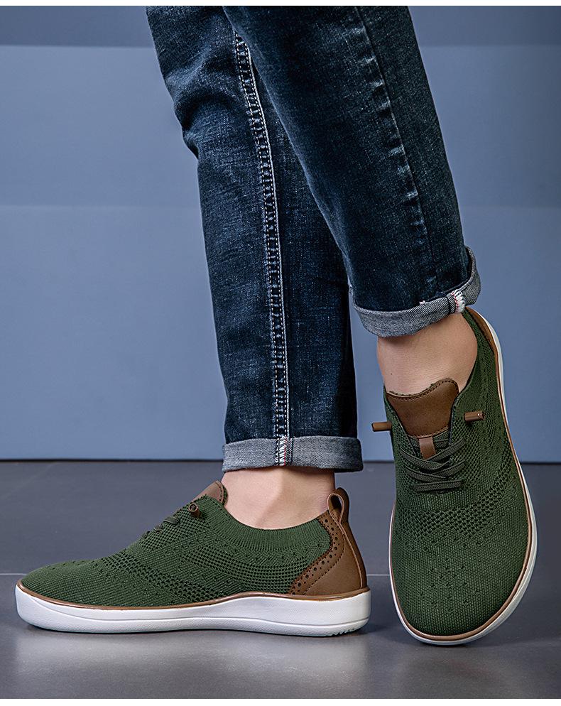 Men's Cross-Border Slip-On Shoes: Breathable Mesh Fly-Knit, Lightweight, Super Soft, Sizes 46-48 for Summer