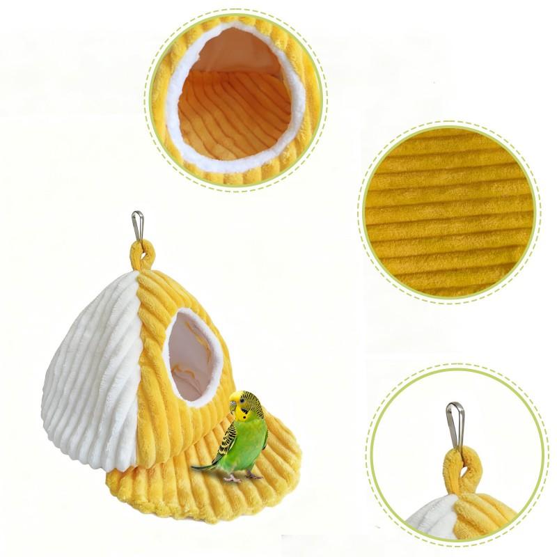 Cozy Fully Enclosed Bird Nest Bed Parakeets Budgies Cockatiels With Thick Fleece Lining Hanging Perch Sleep Bag