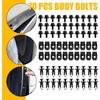 70PCS Car Metal Body Fender Screws Bumper Moulding Retainer Clips Bolts U-nuts