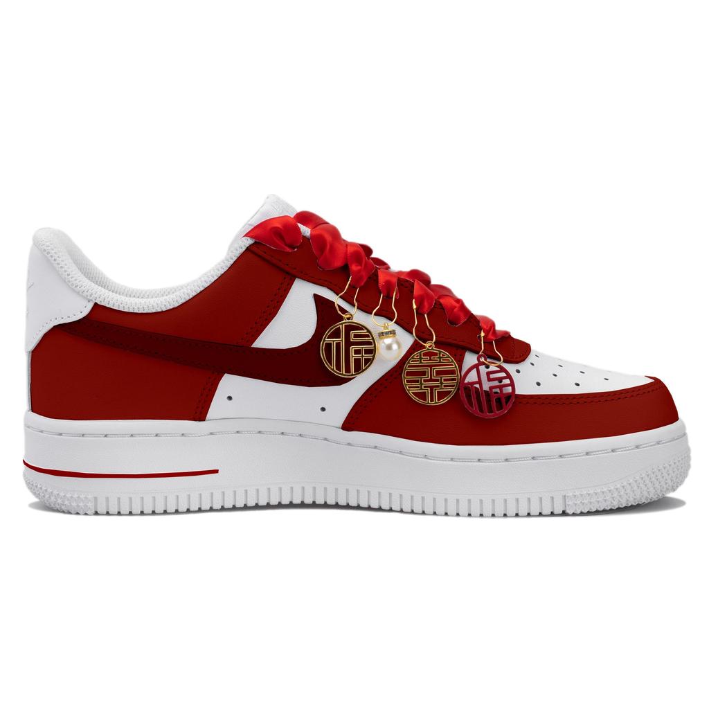 Nike Air Force 1 Low top Skateboard Shoes GS White Red DD8959-100(Team-AFS-BOX)